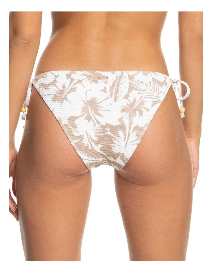 Hibiscus Moderate Bikini Bottoms in Warm Taupe Happy Hibiscus