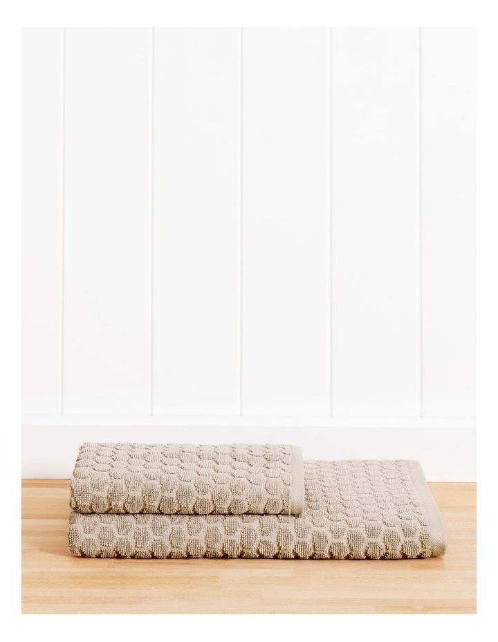 Honeycomb Towel Range in Stone