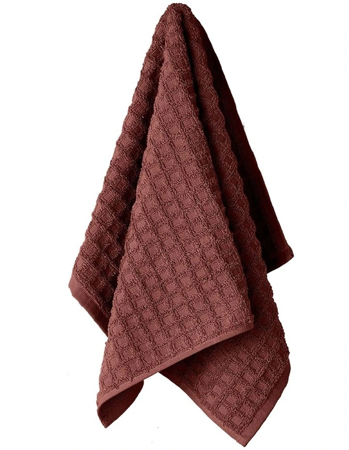 Waffle Bath Towel Set in Mahogany