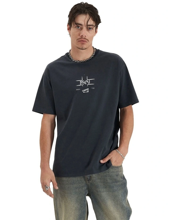 Revival Heavy Box Fit Tee in Pigment Vulcan