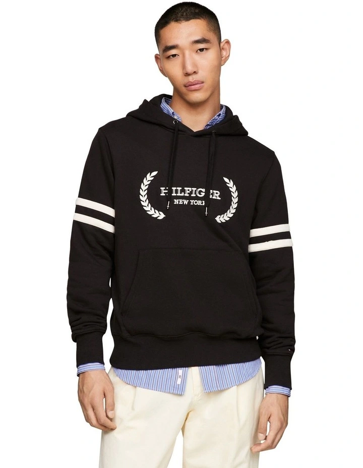 Laurel Monotype Hoodie in Black