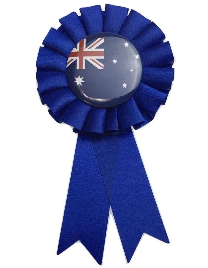 Australia Flag Clip On Ribbon Badge Award in Blue