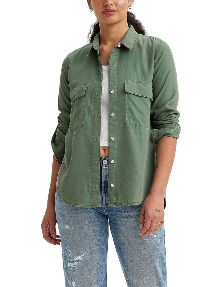 Doreen Utility Shirt in Dark Forest