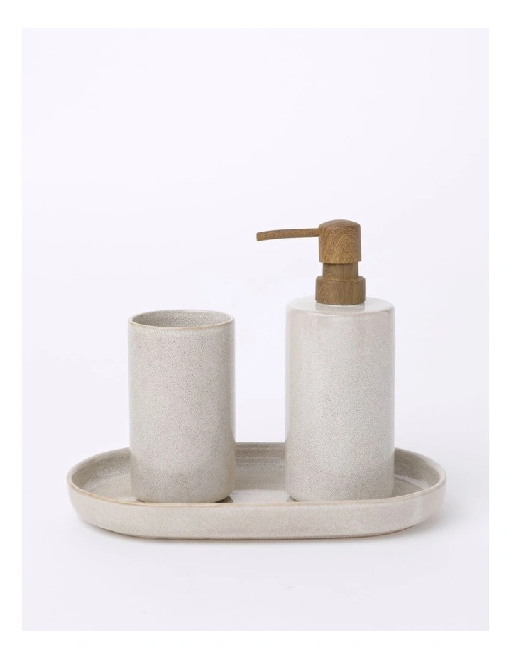 Pottery Bathroom Accessories in White/Sand