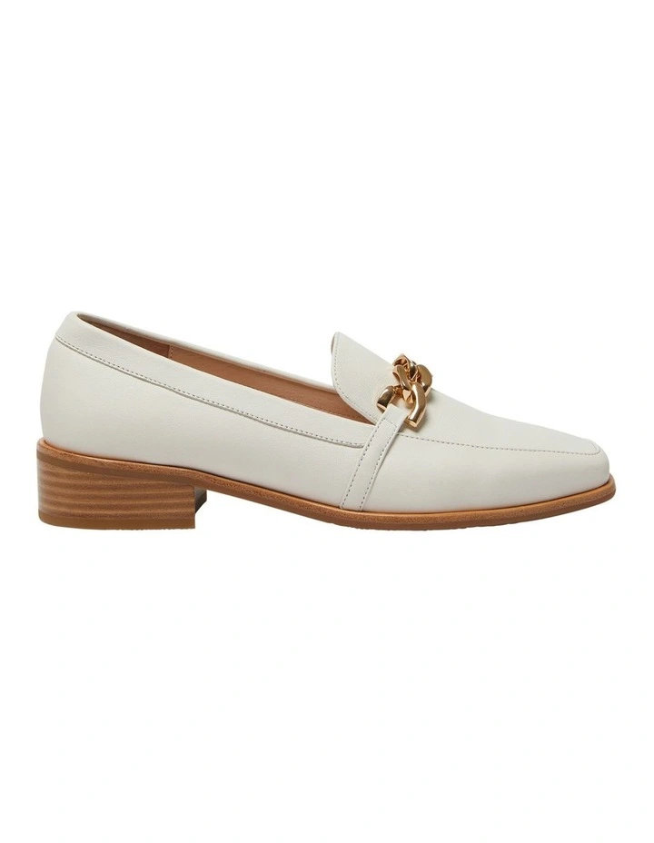 Dalton Flat Leather Loafers in Ivory