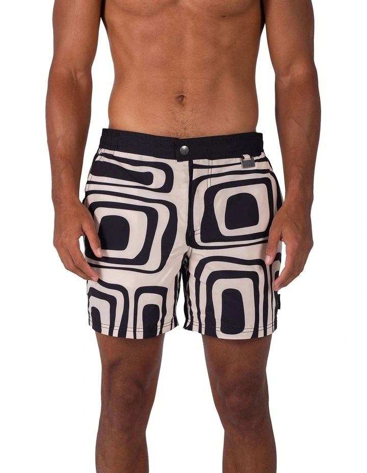 Swirl Swim Shorts in Black