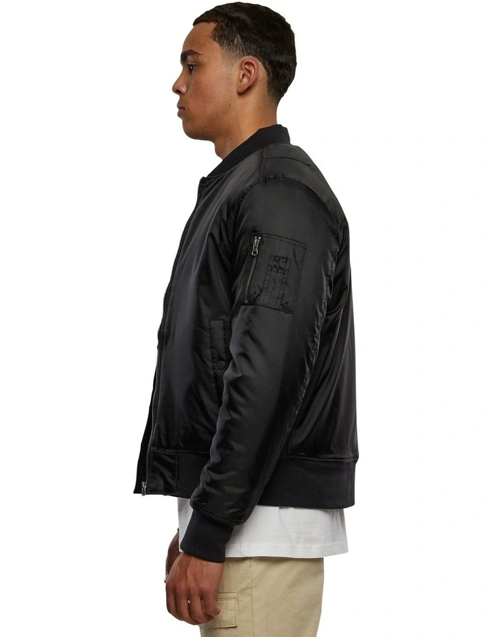 Tech Bomber Jacket in Black