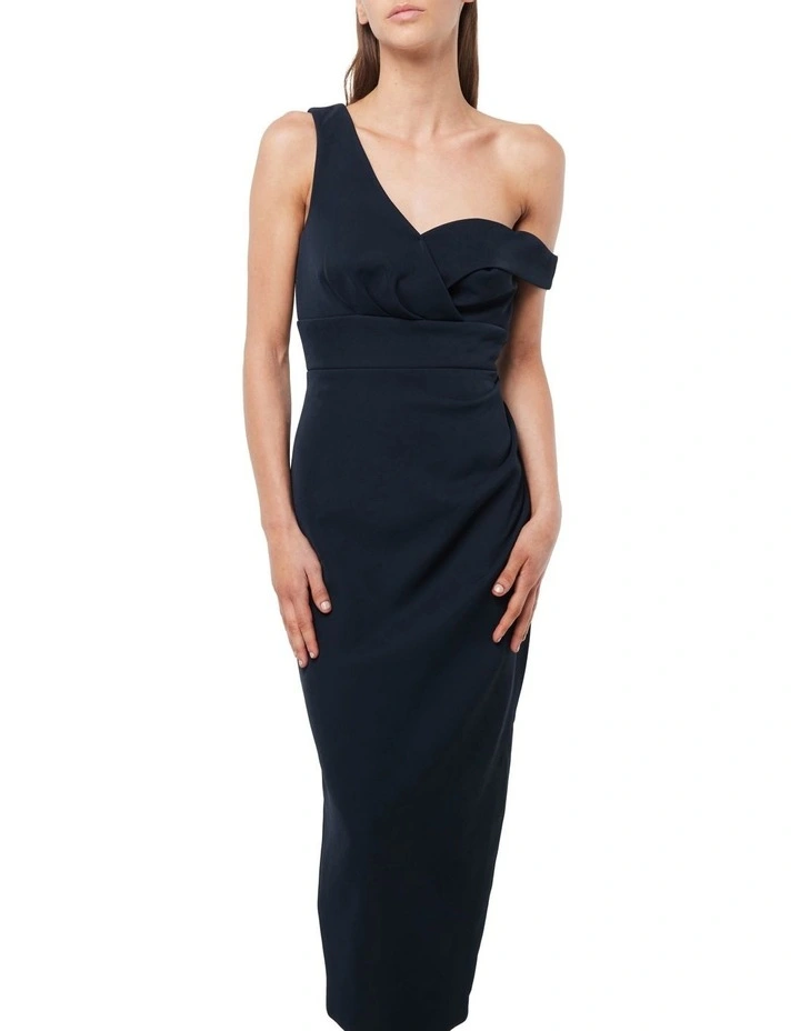 Virtuous One Shoulder Dress in Navy