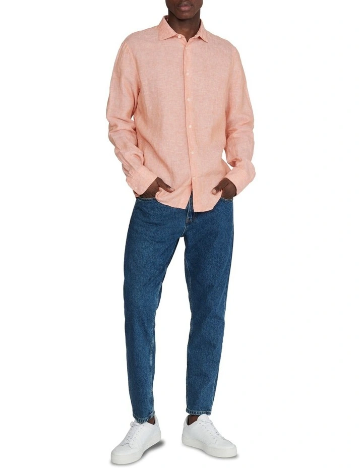 Marc Long Sleeve Shirt in Coral Gold