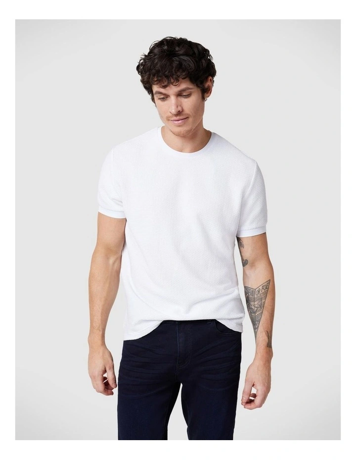 Jacquard Texture Tee in White