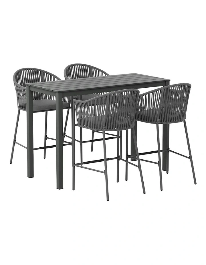 5-Piece Outdoor Bar Set Dining Set in Multi