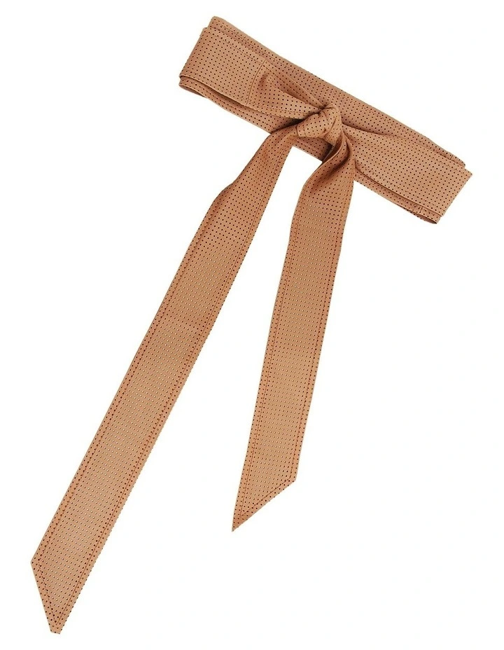 Escalate Perforated Leather Belt in Brown