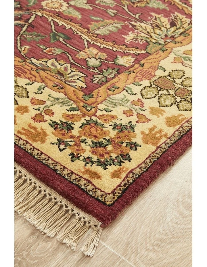 Indian Hand Knotted Jaypore Rose Rug 183X120cm