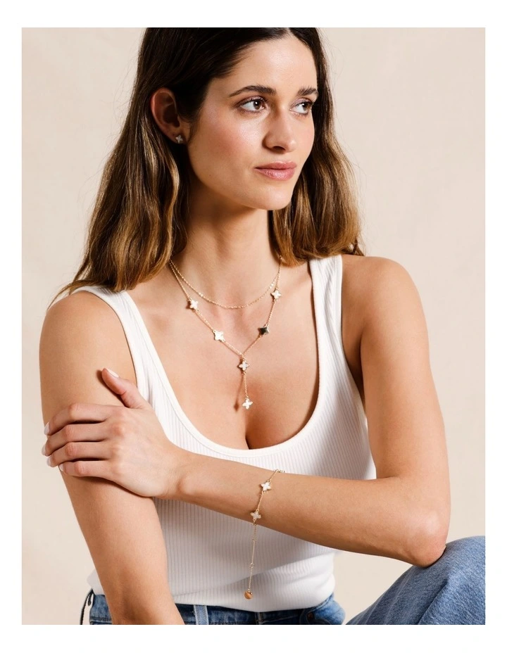 Mop Four Leaf Clover Bracelet in MOP