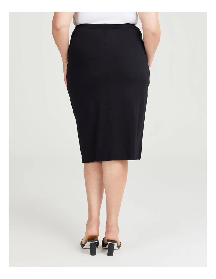 Bamboo Base Pencil Skirt in Black