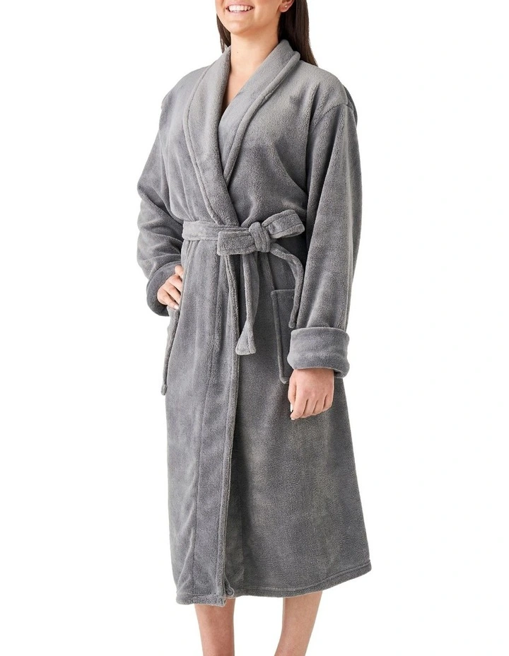 Plush Bath Robe in Charcoal