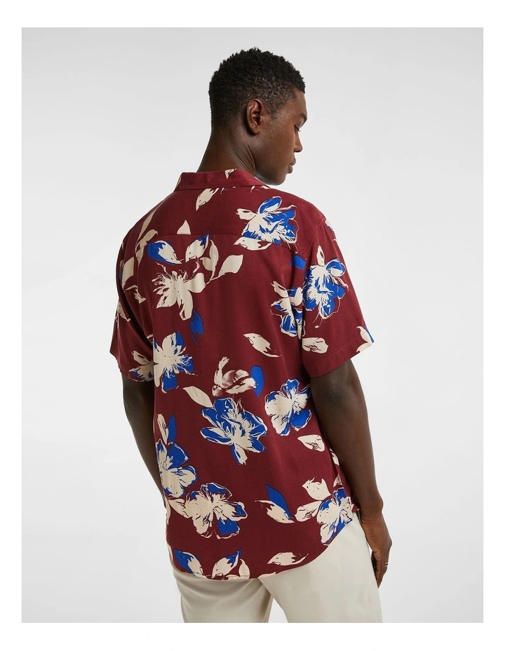 Rocko Viscose Shirt in Red