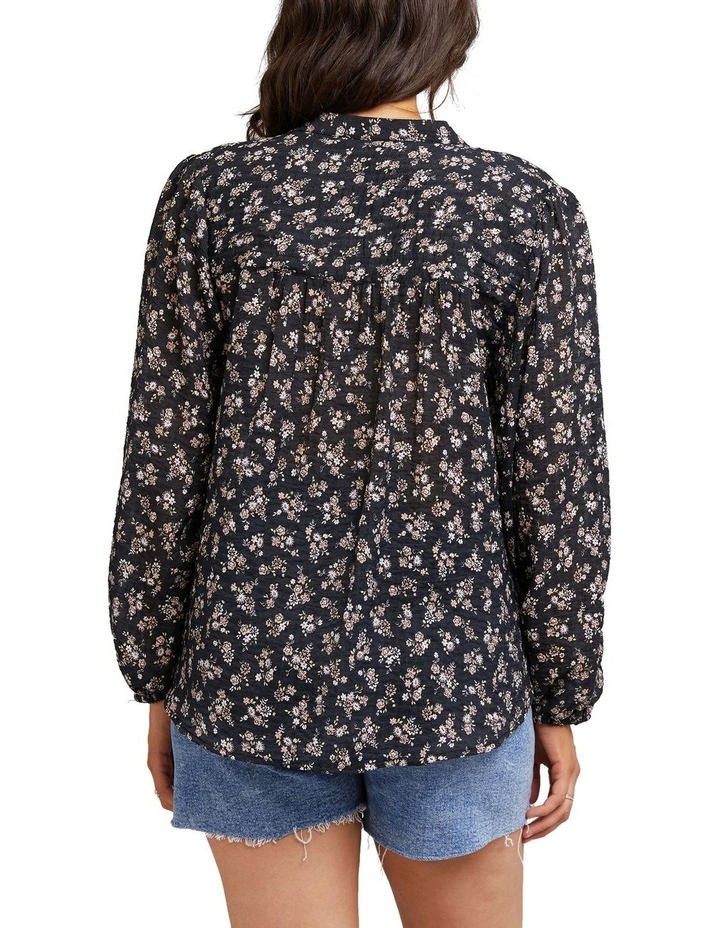 Maya Floral Shirt in Black