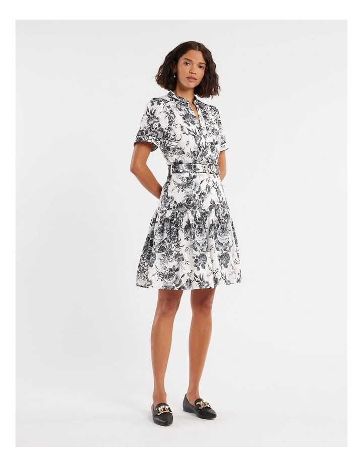 Sierra Shirtdress in Ivory/Black