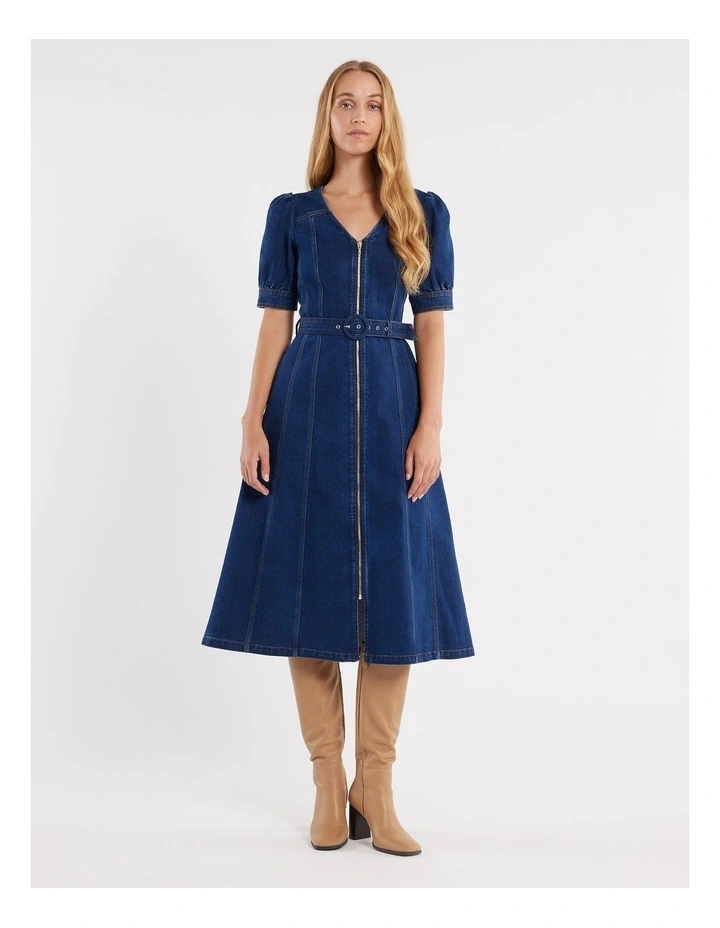 Georgie Denim Dress in Blue