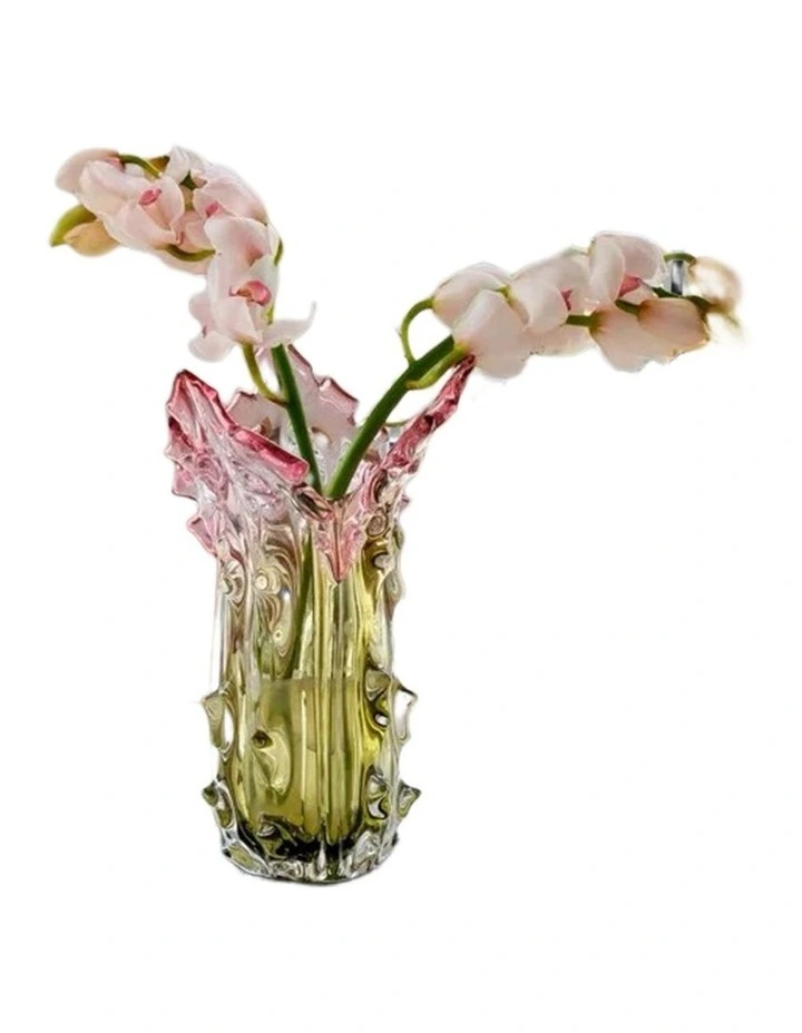 Exclusive Design Gradient Crystal Art Luxury Vase in Pink