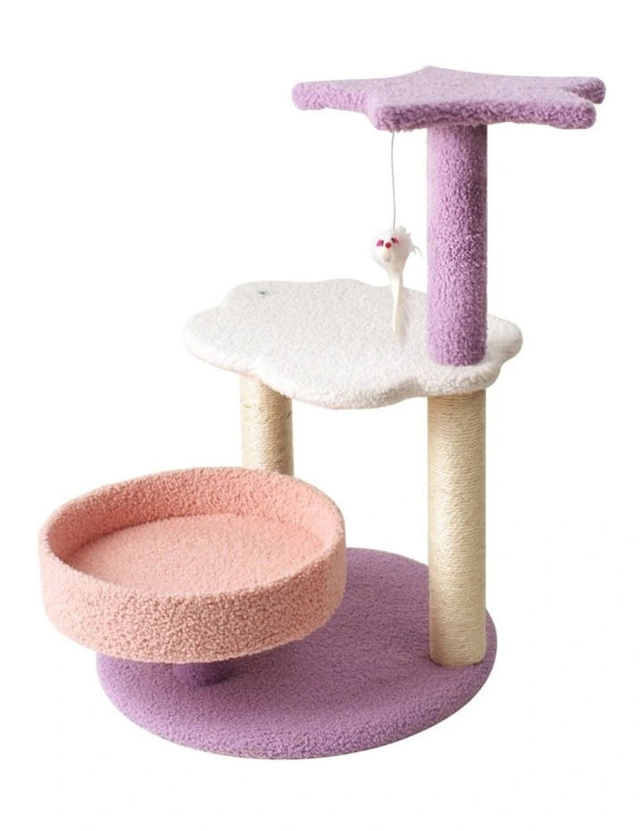 Galaxy Scratching Post Pet Scratcher Tree 61cm in Pink Purple