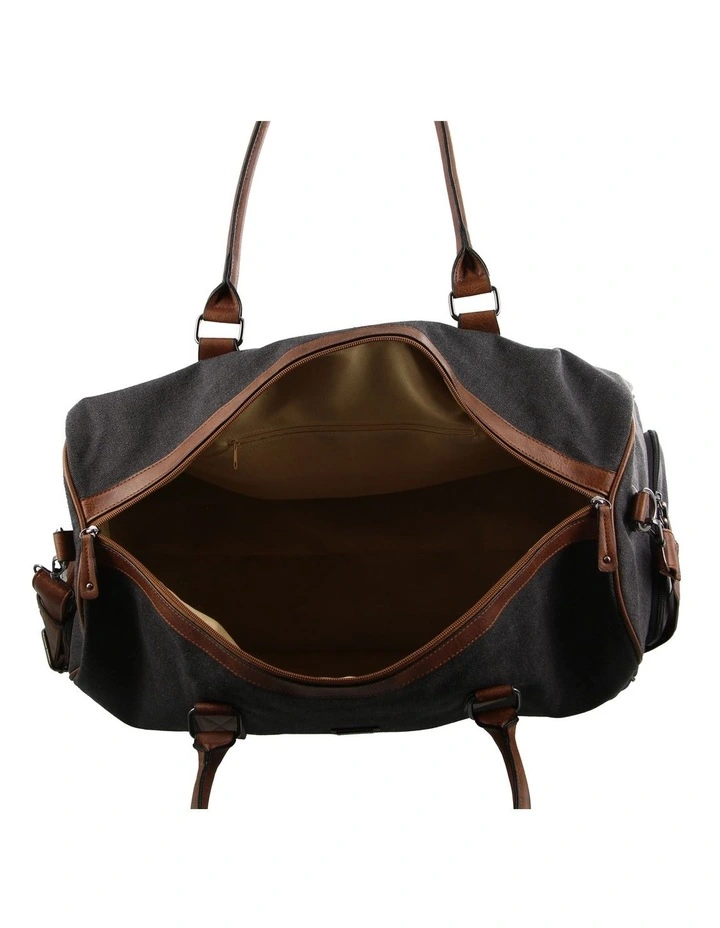Canvas Overnight Duffle Bag in Black
