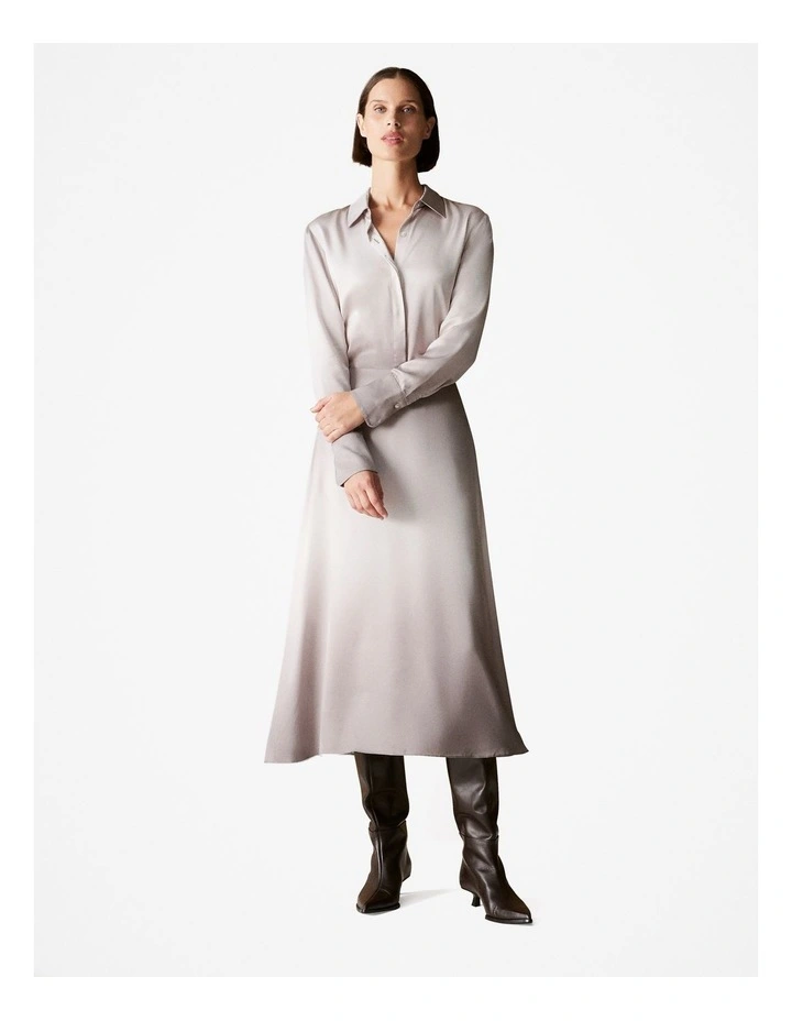 Draped Ombre Print Bias Skirt in Atmosphere