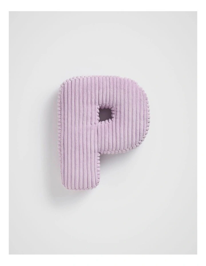 Orchid Cord Initial Cushion P in Purple