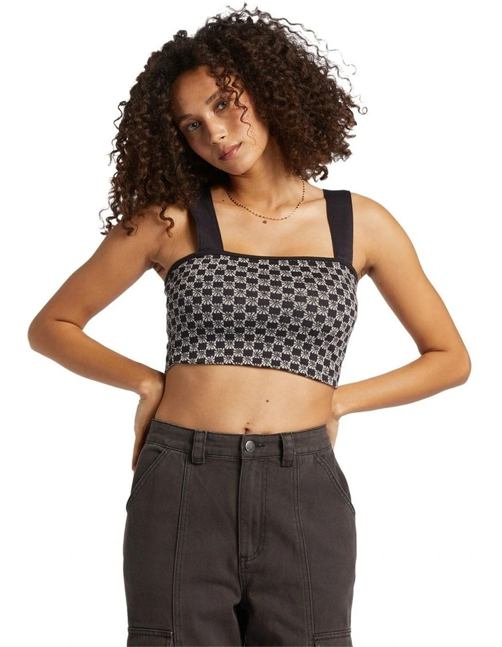 Check Me Out Top in Black Pebble