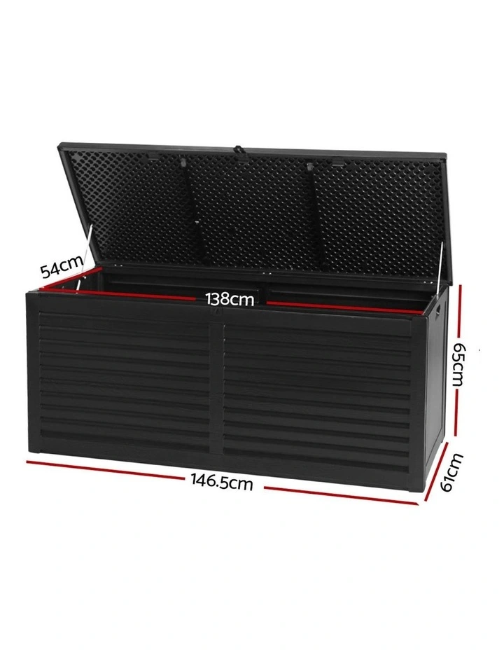 Outdoor Storage Box Container 490L In Black