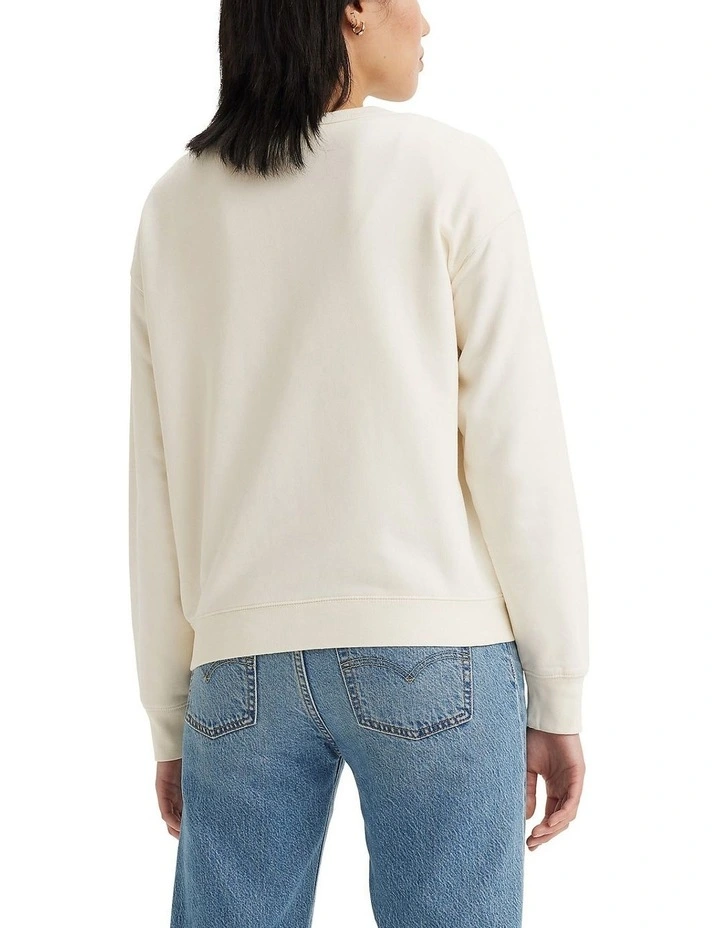 Graphic Signature Crewneck Sweatshirt in Egret