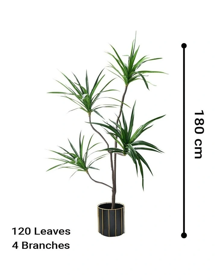 Potted Brazlian Iron 4 Heads Artificial Plant 180cm in Multi