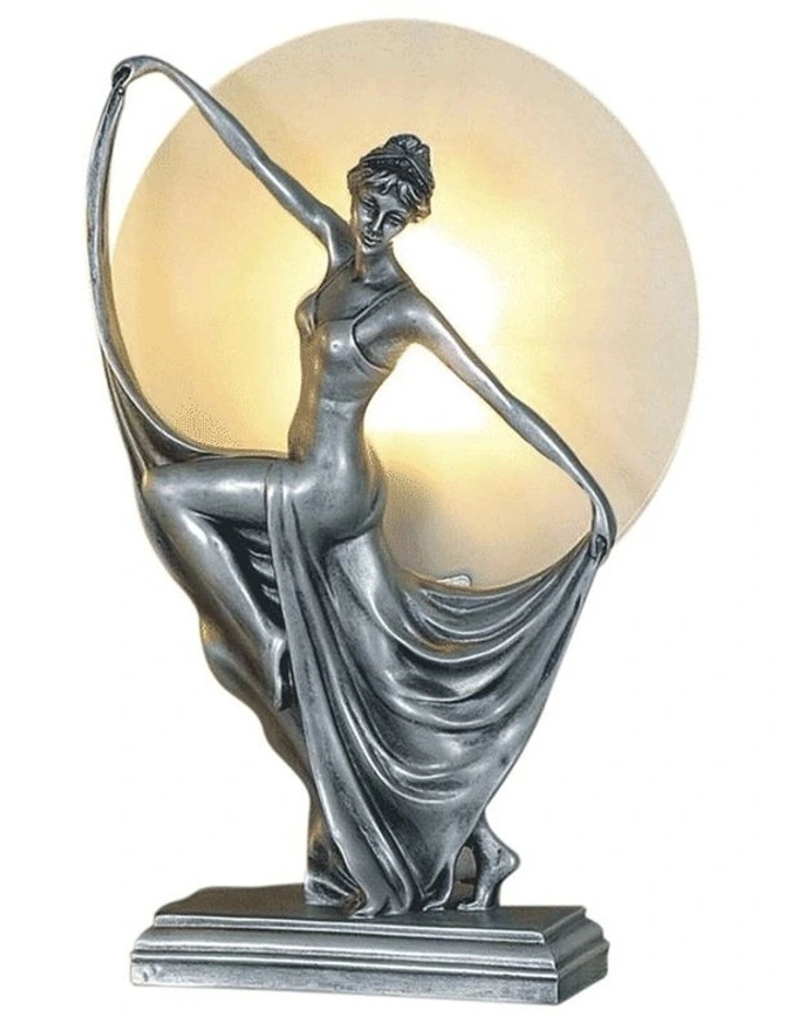 Boelyn Art Deco Table Lamp Pewter