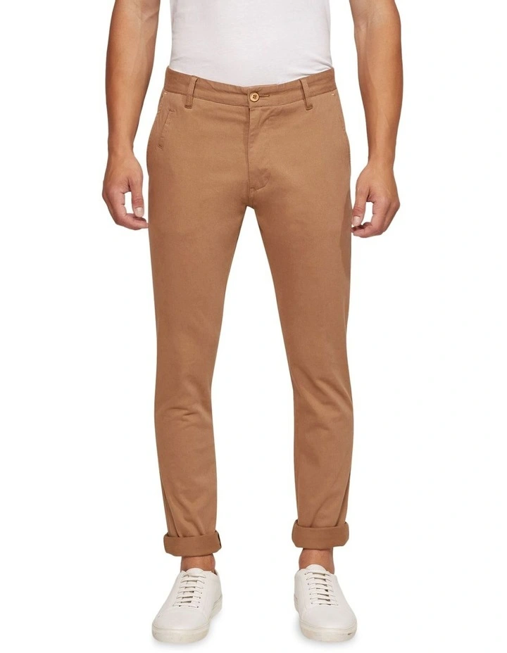 Stretch Skinny Fit Chinos in Brown