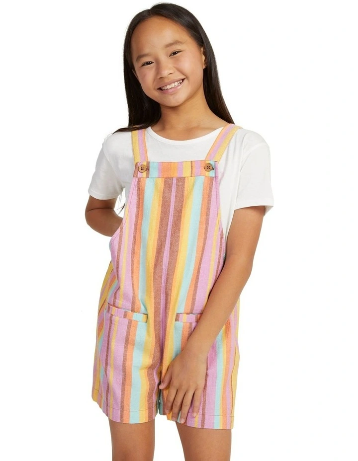 More Than I Can Say Linen Playsuit in Mocha Bisque Mirage Stripe