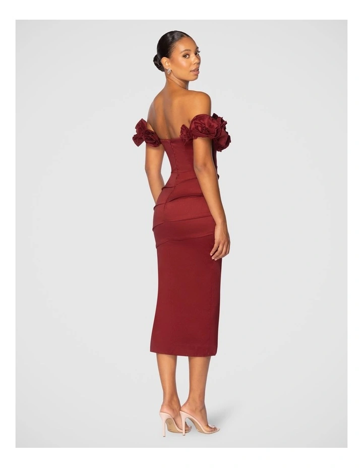 Georgia Rose Midi Dress in Burgundy