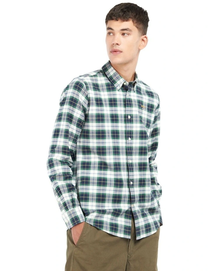 Oxbridge Tartan Long Sleeve Shirt in Summer Ivy