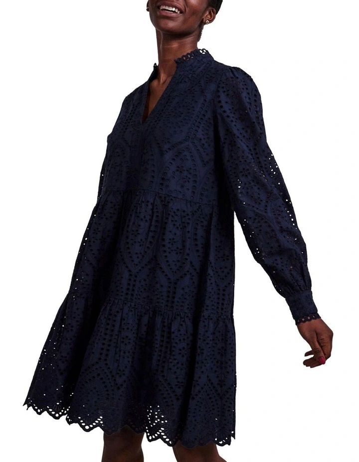 Holi Long Sleeve Embroidered Dress Organic Cotton
