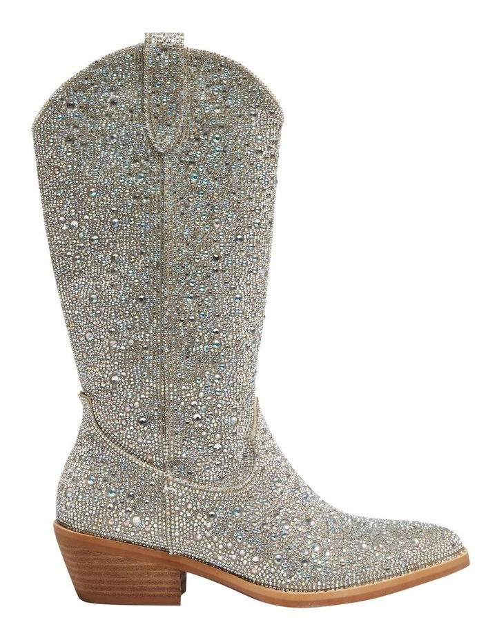 Parton Western Boots in Silver