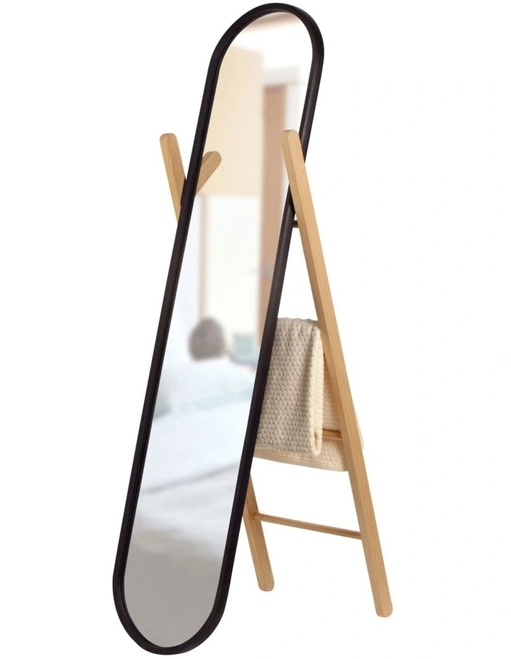 Hub Floor Mirror in Black/Natural
