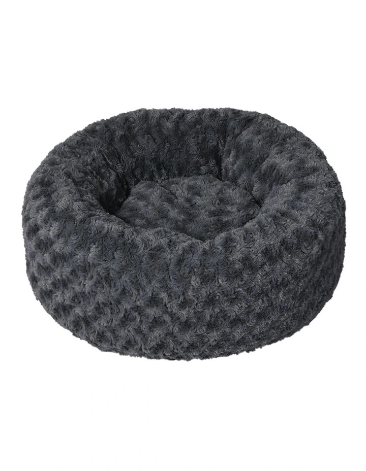 Pet Dog Warm Soft Plush Cave Bed S in Dark Grey