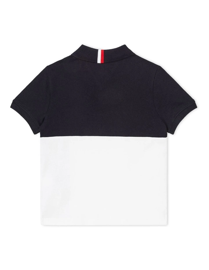 Boys 8-16 Corporate Colourblock Polo in White