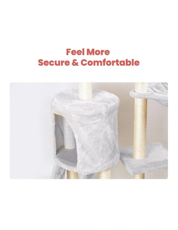 5 Layer Scratching Post Pet Tree Furniture 138cm in Light Grey
