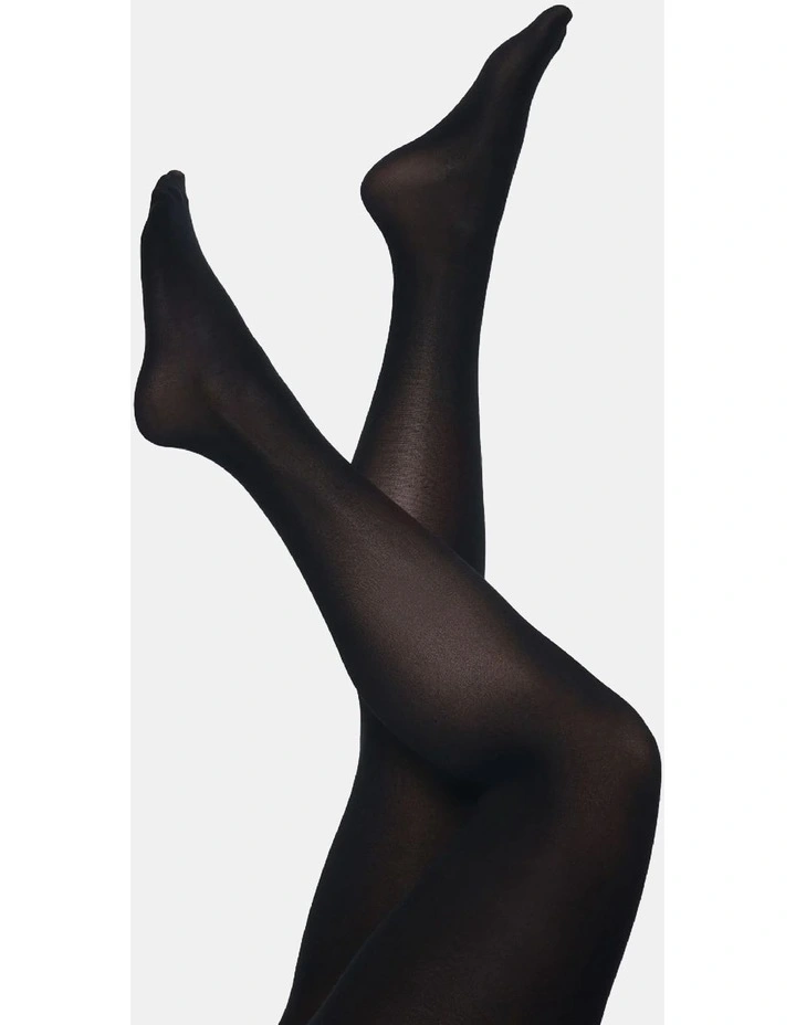 80D Opaque Tights Socks in Black