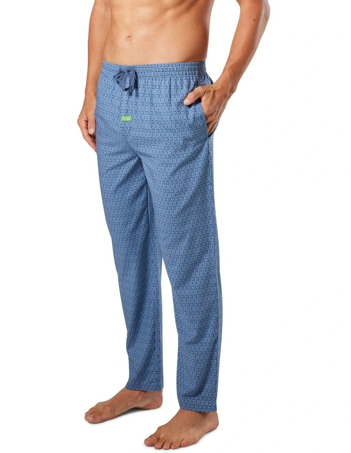 Hexo Geo Bamboo Woven Sleep Pant in Blue
