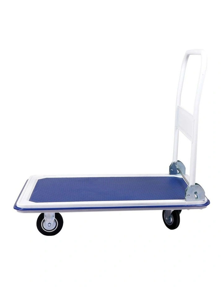 Folding Platform Trolley Hand Truck Foldable Cart Heavy Duty 300kg in Blue