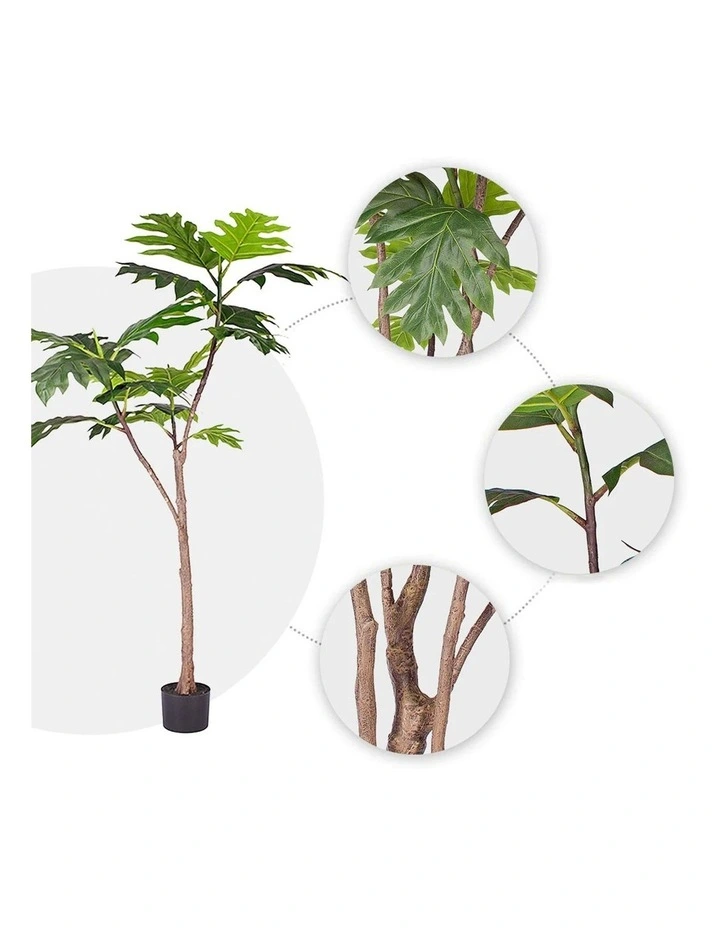 150cm Artificial Split-Leaf Plant in Natural Green