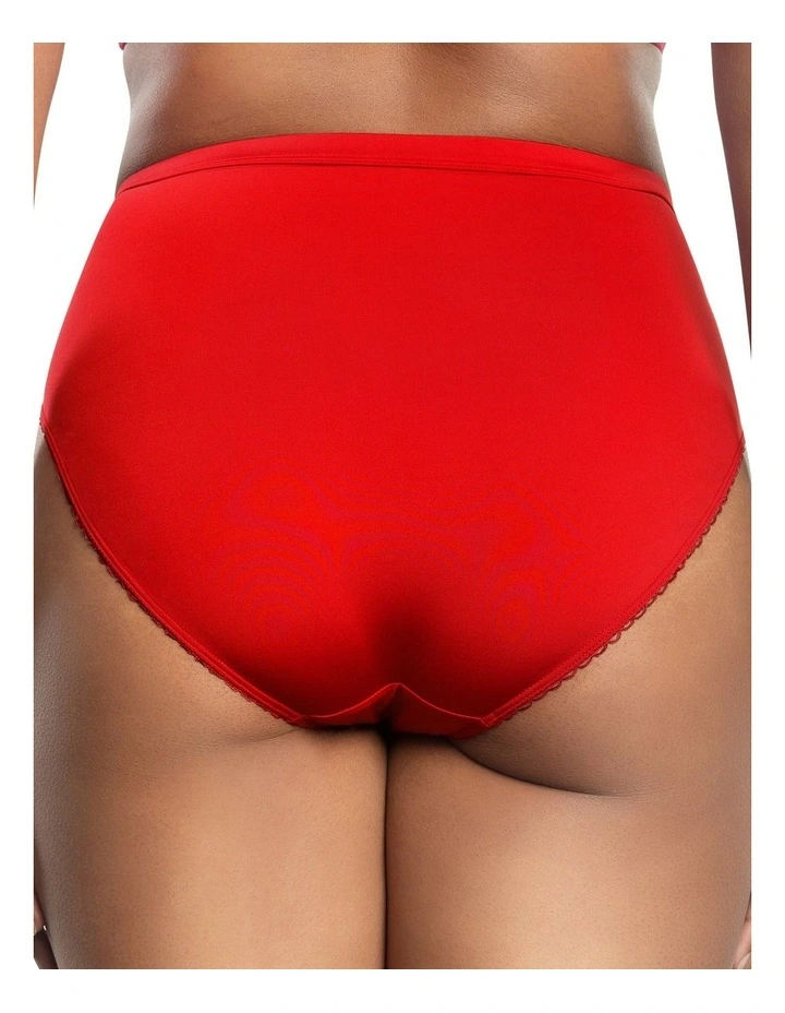 Micro Dressy French Cut High Waist Brief in Racing Red