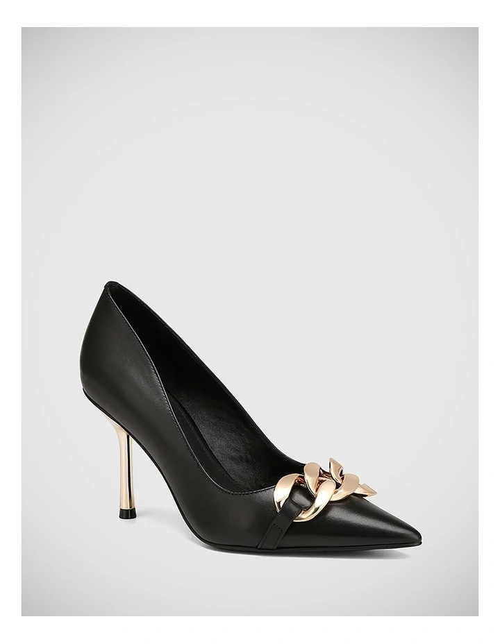 Qersi Leather Pump in Black